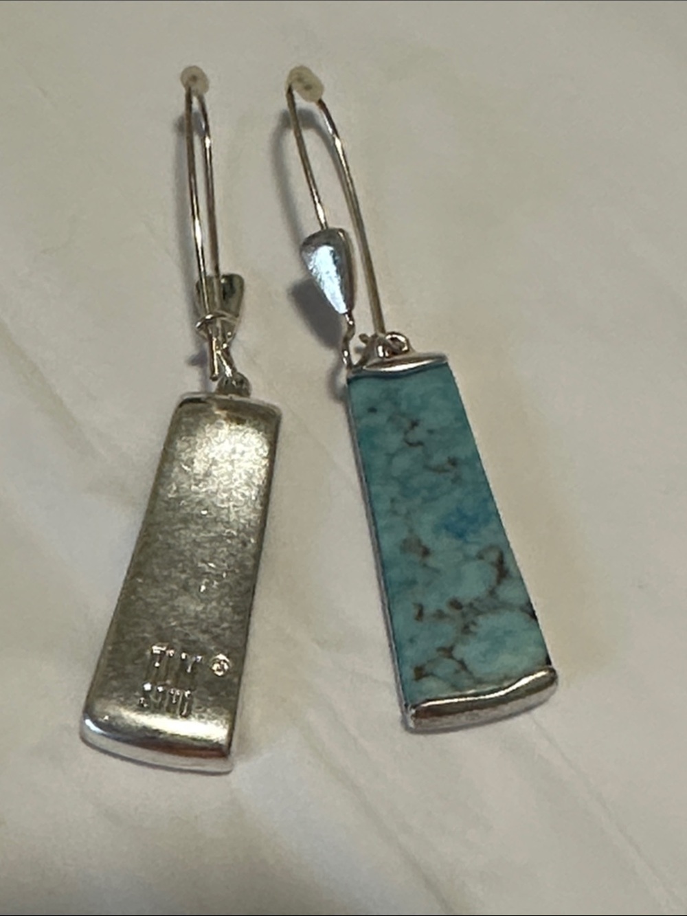 RLM soho studio Turquoise Drop Earrings with Silver Accents